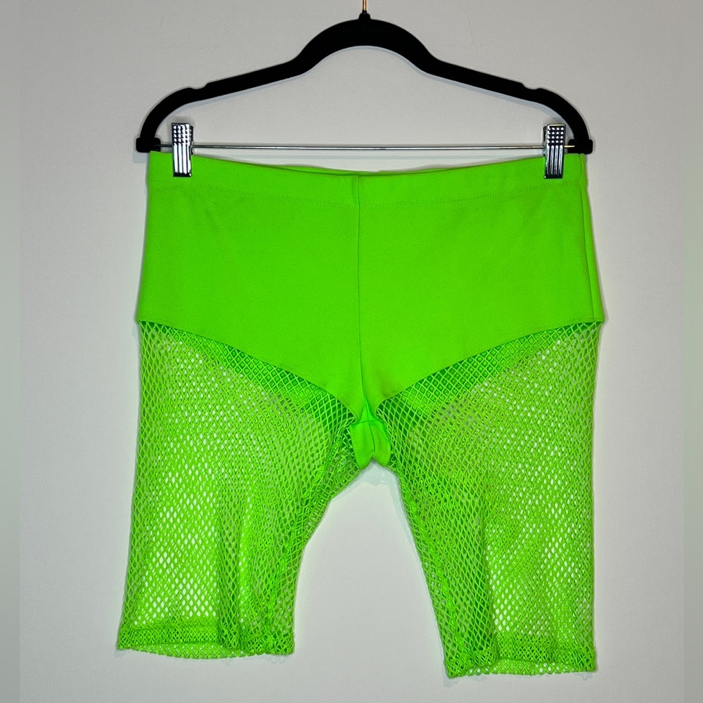 Neon Green- Mesh Biker Shorts XL